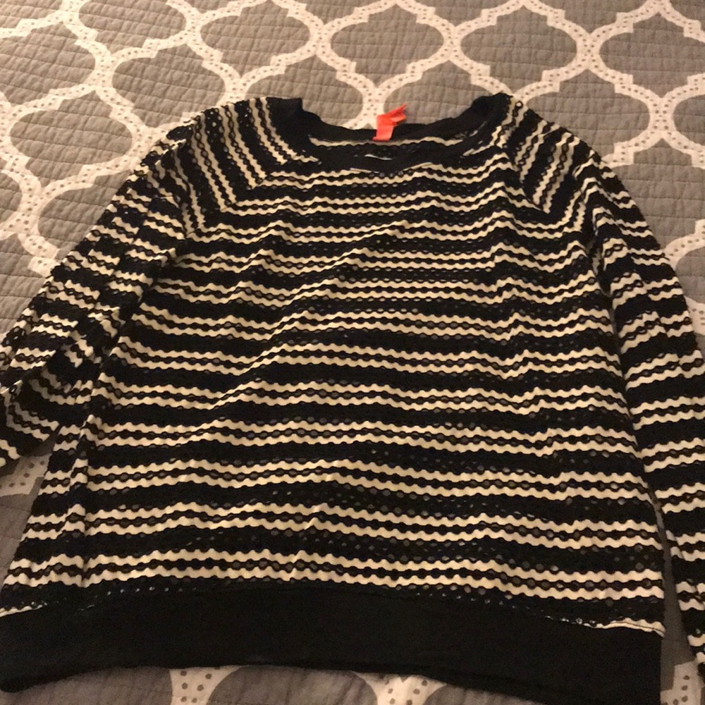 Light black and white striped sweater